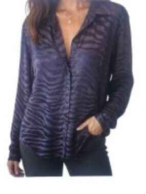 Cloth & Stone for Anthropologie Zebra Print Button Up Shirt Medium